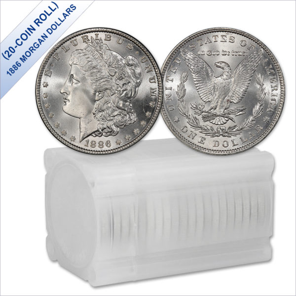 1886 Morgan Silver Dollars BU (20-Coin Roll)