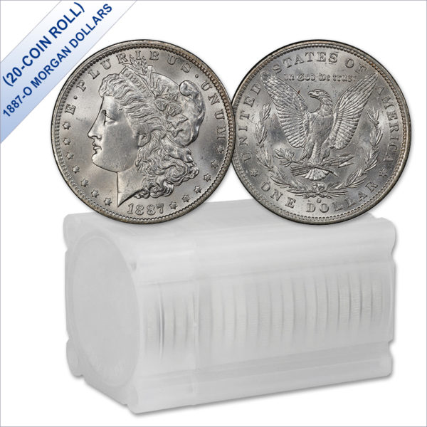 1887-O Morgan Silver Dollars BU (20-Coin Roll)