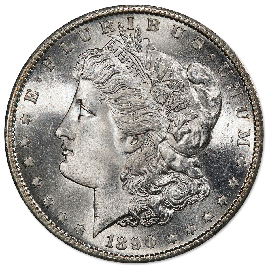 1890-SMorganSilverDollarBUObv