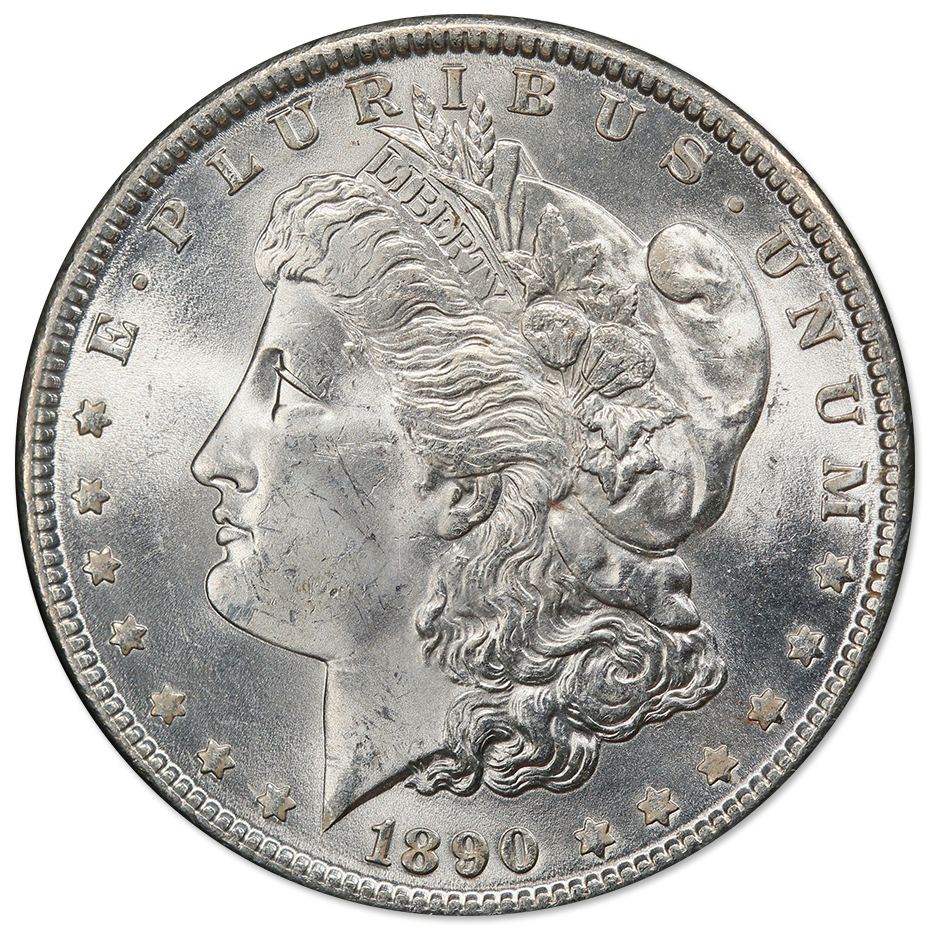 1890MorganSilverDollarBUObv