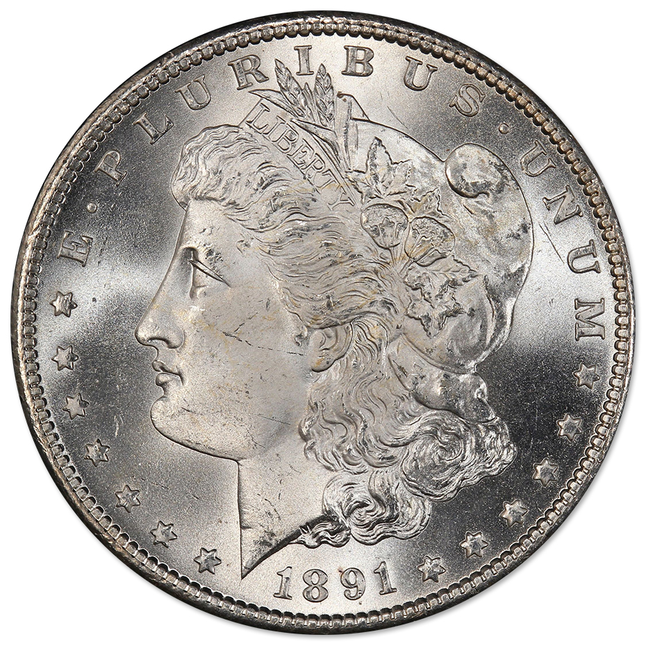 1891-SMorganSilverDollarBUObv