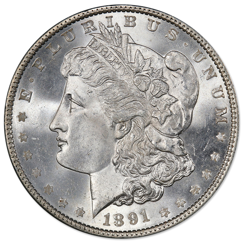 1891MorganSilverDollarBUObv